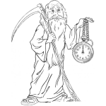 Dibujo para colorear Ano Viejo Dibujo Del Anoviejo Para Pintar Y Colorear Viejito Con Reloj De Bolsillo Y Guadana De La Muerte