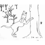 Dibujo para colorear Dibujo De Perro Ladrando En Un Arbol Para Pintart Y Colorear