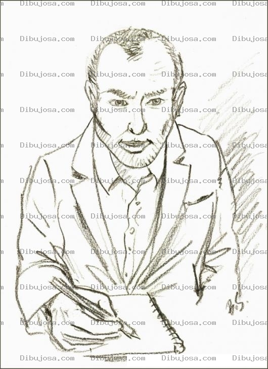 Dibujo para colorear Dibujo De Hombre Escribiendo En Un Cuaderno De Notas Para Pintar Y Colorear