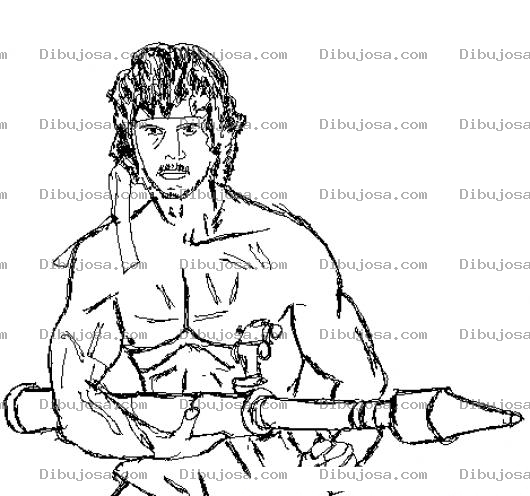 Dibujo para colorear Dibujo De Rambo Para Pintar Y Colorear A Ramborambo