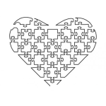 Dibujo para colorear Rompecabezas De Corazon Para Imprimir Recortar Y Colorear