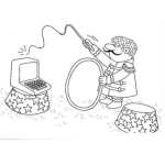 Dibujo para colorear Domador De Computadoras Dibujo De Tecnico Domando Computadoras Para Pintar Y Colorear