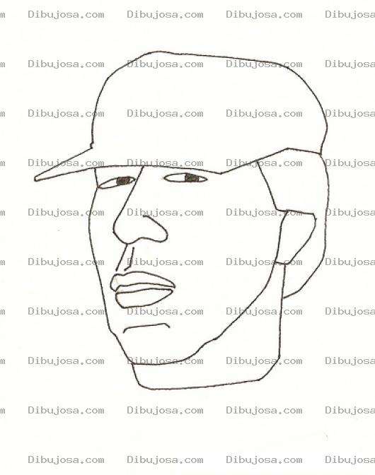 Dibujo para colorear Dibujo De Chino Con Gorra Para Pintar Y Colorear
