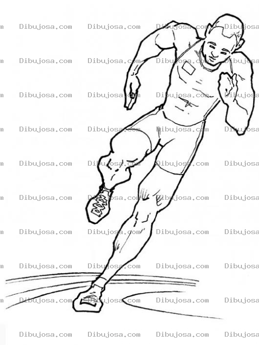 Dibujo para colorear Atletismo Dibujo De Atleta De 100 Metros Planos Corriendo Para Pintar Y Colorear