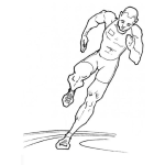 Dibujo para colorear Atletismo Dibujo De Atleta De 100 Metros Planos Corriendo Para Pintar Y Colorear