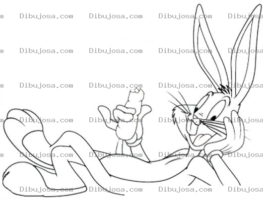 Dibujo para colorear Dibujo De Bugs Bunny Comineod Zanahoria Para Pintar Y Colorear