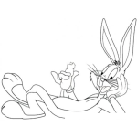 Dibujo para colorear Dibujo De Bugs Bunny Comineod Zanahoria Para Pintar Y Colorear