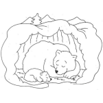 Dibujo para colorear Ososo Hibernando Dibujo De Mama Oso Durmiendo Con Su Hijo Osito Para Pintar Y Colorear