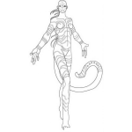 Dibujo para colorear Chica Avtar Dibujo De Mujer De Avatar Para Pintar Y Colorear