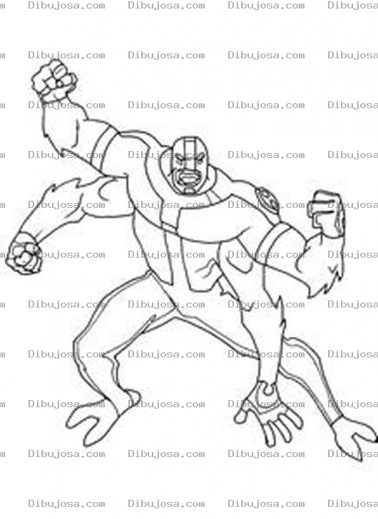 Dibujo para colorear Colorear moustruo de cuatro brazos de ben 10