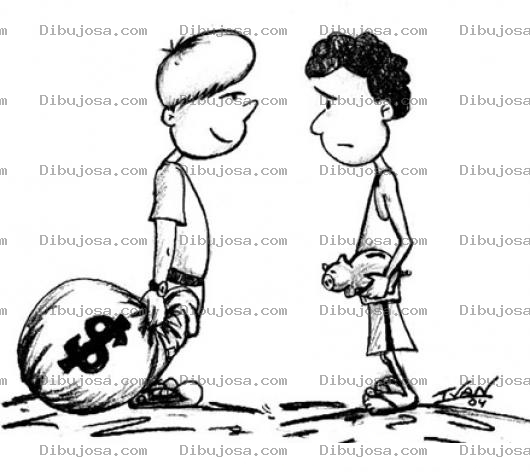 Dibujo para colorear Nino Rico Y Nino Pobre Para Pintar Y Colorear