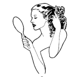 Dibujo para colorear Peinados De Mujer Dibujo De Mujer Vanidosa Peinandose El Pelo Frente A Su Espejo Para Pintar Y Colorear