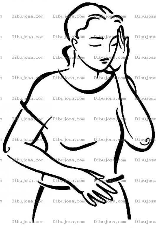 Dibujo para colorear Dolores De Cabeza Y Migranas Dibujo De Mujer Con Fuerte Dolor De Cabeza Para Pintar Y Colorear Meninguitis Jaqueca Dolor En El Cerebro De Senora Mareada