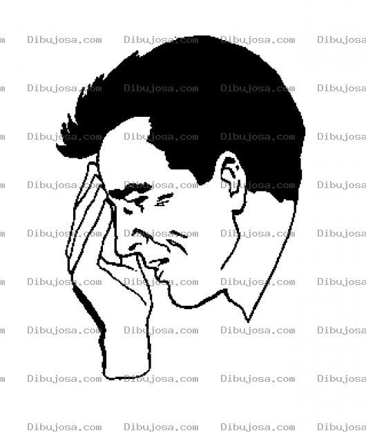 Dibujo para colorear Dolores De Cabeza Dibujo De Hombre Con Dolor De Cabeza Para Colorear