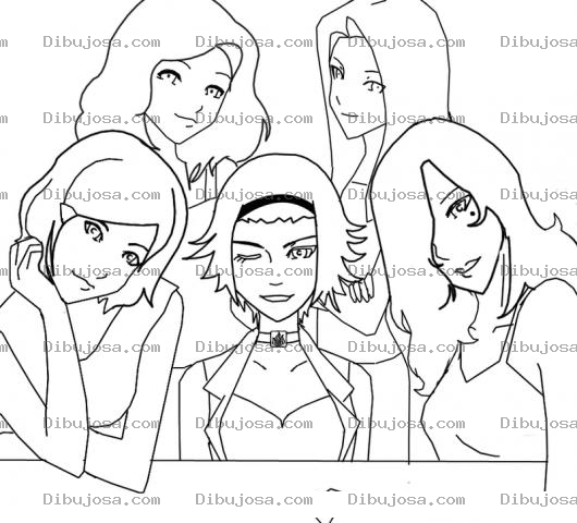 Dibujo para colorear 5 Amigas Dibujo De Cinco Amigas Para Pintar Y Colorear 5chicas