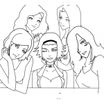 Dibujo para colorear 5 Amigas Dibujo De Cinco Amigas Para Pintar Y Colorear 5chicas