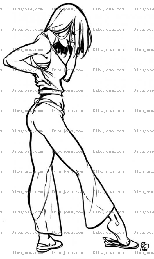 Dibujo para colorear Dibujo De Chica Adolescente Habalndo Por Celular Para Pintar Y Colorear