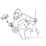 Dibujo para colorear Dibujo De King Kong Para Pintar Y Colorear A Kingkong