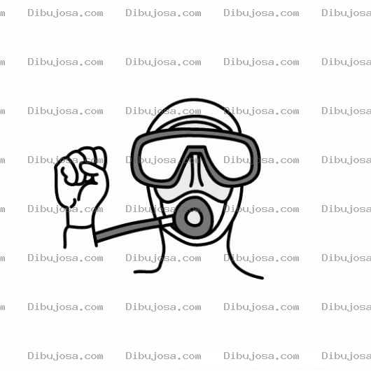 Dibujo para colorear Dibujo De Un Buzo Tocando La Ventana De Vidrio De Un Submarino Para Pintar Y Colorear