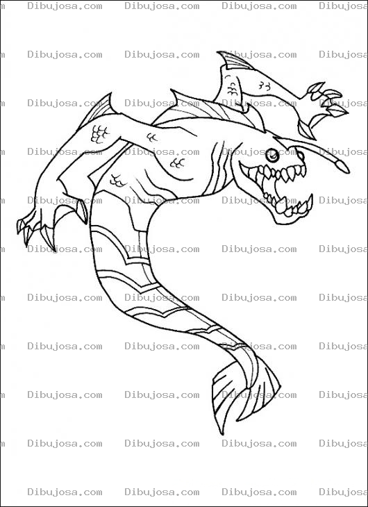 Dibujo para colorear Colorear dibujo de dragon volador de Ben 10