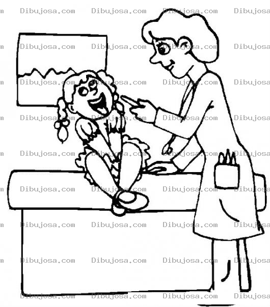 Dibujo para colorear Doctora Pediatra Dibujo De Pediatra Con Nena Para Pintar Y Colorear Mujer Pediatra