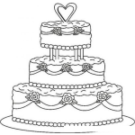 Dibujo para colorear Pastel De 3 Niveles Dibujo De Pastel De Bodas Para Pintar Y Colorear Pastelon De 3pisos