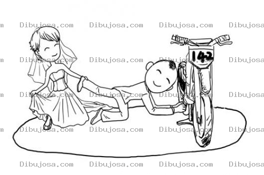 Dibujo para colorear Dibujo De Novia Urgida Por Casarce Para Pintar Y Colorear Novia Jalando Al Novio Del Pie