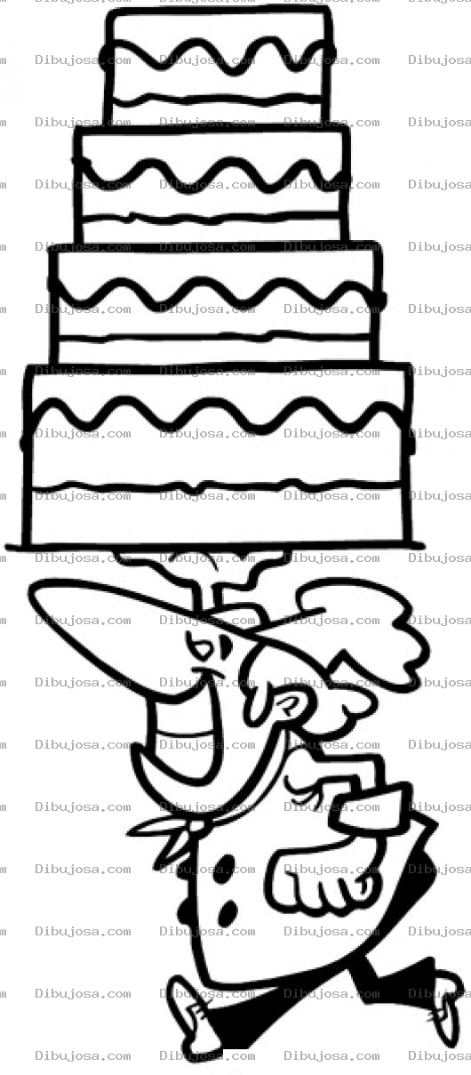 Dibujo para colorear Pasteles A Domicilio Dibujo De Pastelero Llevando A Domicilio Un Pastel Para Pintar Y Colorear