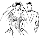 Dibujo para colorear Vestido De Novia Y Traje De Novio Para Pintar Y Colorear