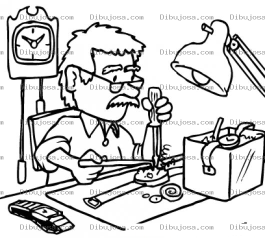 Dibujo para colorear Relojerias Dibujo De Relojero Reparando Un Reloj Para Pintar Y Colorear Relojeria De Joyas Y Relojes Antiguos