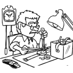 Dibujo para colorear Relojerias Dibujo De Relojero Reparando Un Reloj Para Pintar Y Colorear Relojeria De Joyas Y Relojes Antiguos
