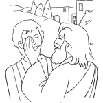 Dibujo para colorear Dibujo De JESUS Sanando Al Ciego Para Pintar Y Colorear Milagros De Jesus