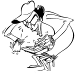 Dibujo para colorear Dibujo De Estudiante Tramposo Sacando Papelitos Y Chivos De Todos Lados Para Pintar Y Colorear Alumno Chivero