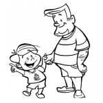 Dibujo para colorear Papa E Hijo Dibujo De Hijo Pidiendole A Su Papa Ir A Comprar Helados Para Pintar Y Colorear