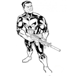 Dibujo para colorear Dibujo Del Castigador Punisher Para Pintar Y Colorear