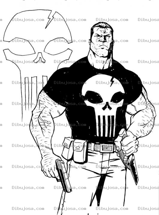 Dibujo para colorear The Punisher Dibujo Del Castigador Para Pintar Y Colorear Al Punisherpunisher