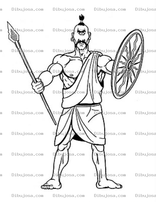 Dibujo para colorear Dibujo De Ciclope Para Pintar Y Colorear Guerrero Cyclope
