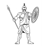 Dibujo para colorear Dibujo De Ciclope Para Pintar Y Colorear Guerrero Cyclope