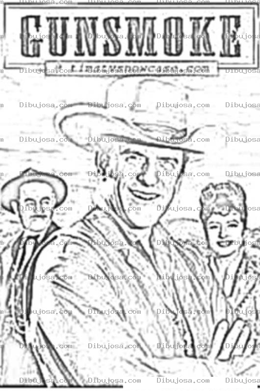 Dibujo para colorear Gunsmoke Serie Online Coloring Page Para Colorear Al Vaquero Gun Smoke Humo De Pistola