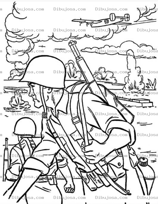 Dibujo para colorear Guerra Mundial Dibujo De Soldados En Guerra Para Pintar Y Colorear Guerramundial