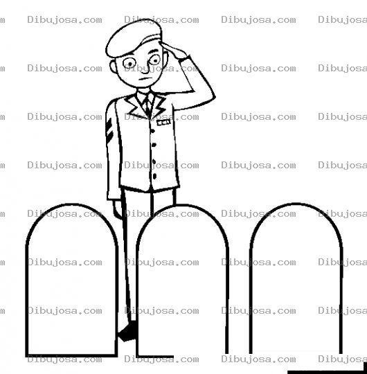 Dibujo para colorear Un Minuto De Silencio Dibujo De Tributo A Militares Sepultados Para Pintar Y Colorear