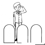 Dibujo para colorear Un Minuto De Silencio Dibujo De Tributo A Militares Sepultados Para Pintar Y Colorear