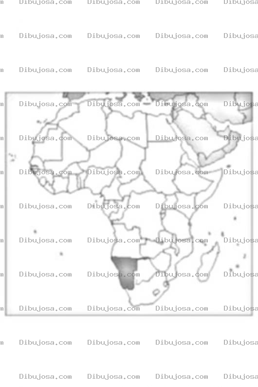 Dibujo para colorear Namibia Africa Dibujo Del Mapa De Namibia Para Pintar Y Colorear