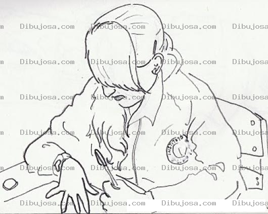 Dibujo para colorear Mano Zurda Dibujo De Chica Zurda Escribiendo Una Carta Para Pintar Y Colorear