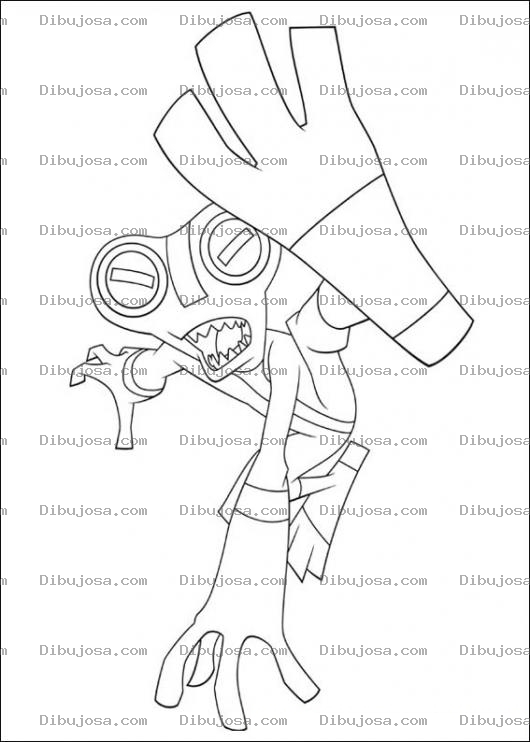 Dibujo para colorear Colorear la patada de ET en Ben 10