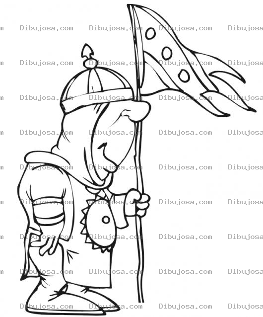 Dibujo para colorear Conquistando Territorios Dibujo De Caballero Medieval Con Bandera De Conquista Para Pintar Y Colorear