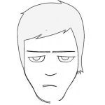 Dibujo para colorear Chino Aburrido Dibujo De Una Cara De Aburrimiento Para Pintar Y Colorear