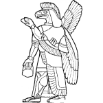 Dibujo para colorear Dibujo De Hombre Aguila Para Pintar Y Colorear Geroglifico De Aguila