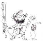 Dibujo para colorear Pescando Popo Dibujo De Pescador Con Una Plasta De Estiercol Para Pintar Y Colorear heces fecales