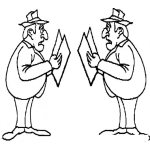 Dibujo para colorear Dibujo De Hombres Iguales Para Pintar Y Colorear